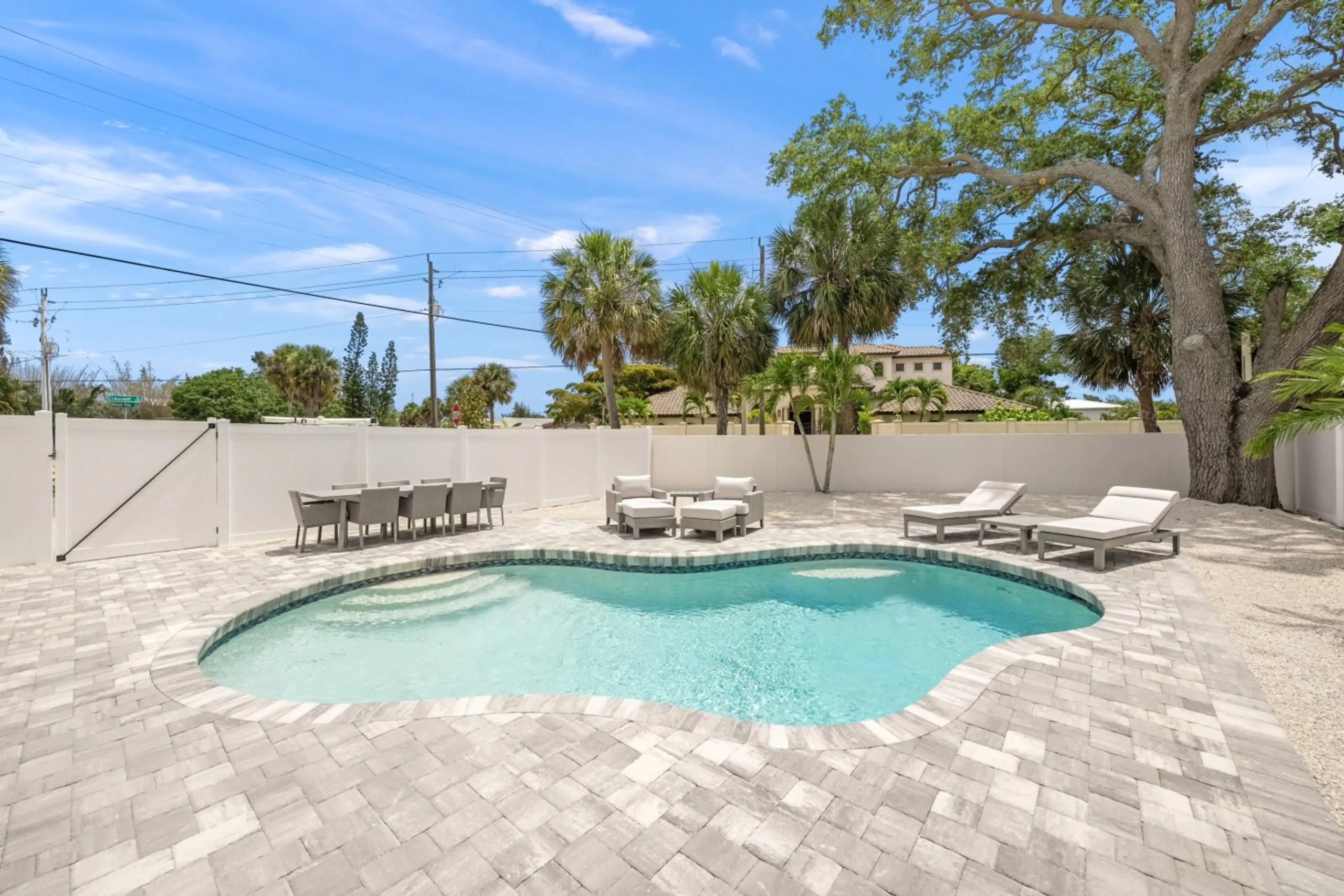 Swordfish on Siesta heated pool and outdoor living area