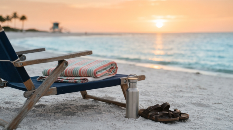 Crowd at the Sunday drum circle during a Siesta Key sunset on the main beach